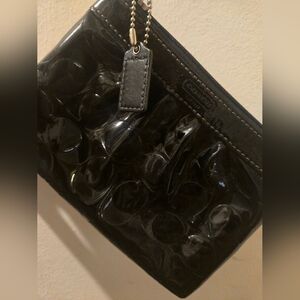 Coach Glossy Black wristlet